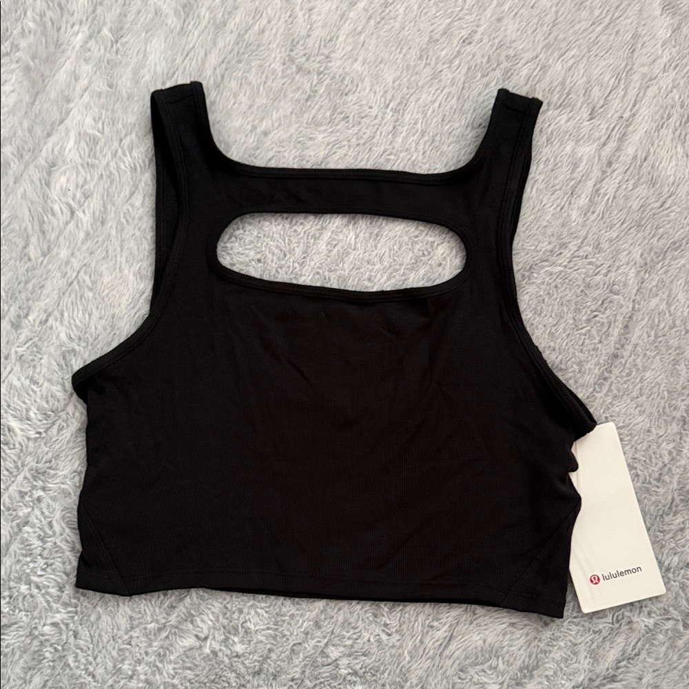 lululemon athletica LA Front Cutout Black Crop Tank Top